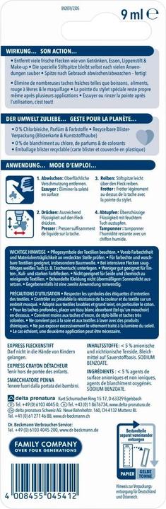 Nährwerte und Zutaten Dr. Beckmann Express (1 Waschgänge)