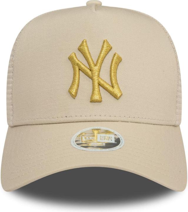 Actual product image New Era Ladies Trucker Cap - METALLIC New York Yankees beige