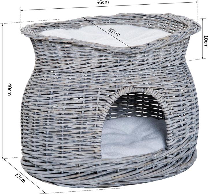Produktbild PawHut Katzenkorb mit 2 Kissen (Katze)