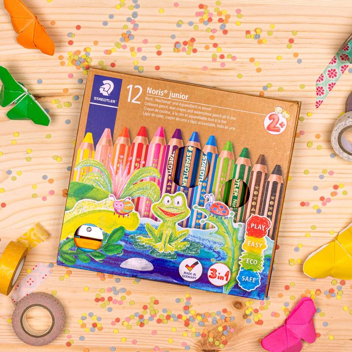 Actual product image Staedtler Coloured pencils Junior 140, with sharpener, 12 colours (Multicoloured, 12 x)