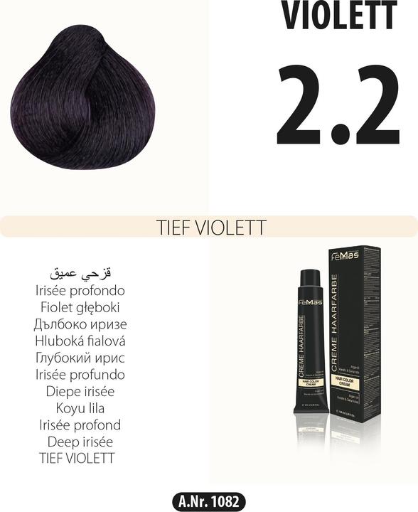 FemMas 2.2) Haarfarbe Tief Violett 100ml (Tief Violett)