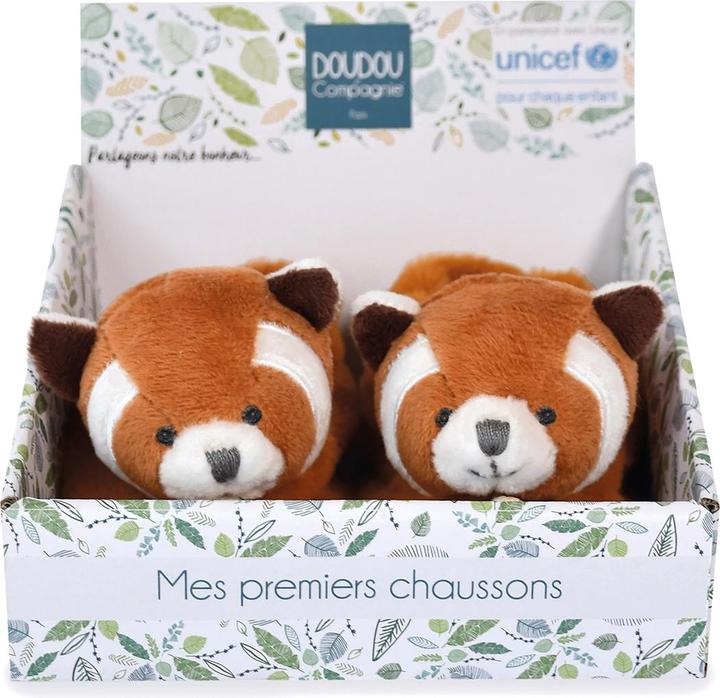 Produktbild Doudou et Compagnie Unicef Füsslinge mit Rassel Roter Panda 0-6M
