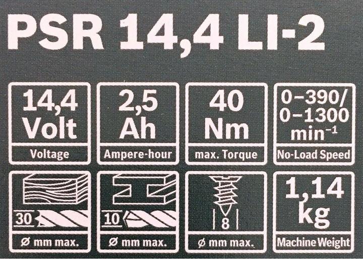 Immagine prodotto Bosch Home & Garden PSR 14,4 Li-2 (Batteria ricaricabile)