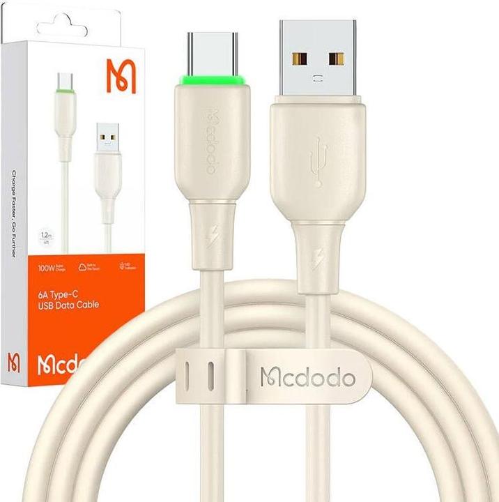 Image du produit Mcdodo Câble USB vers USB-C CA-4750 avec lumière LED 1.2m (beige) (1.20 m, 100 W)