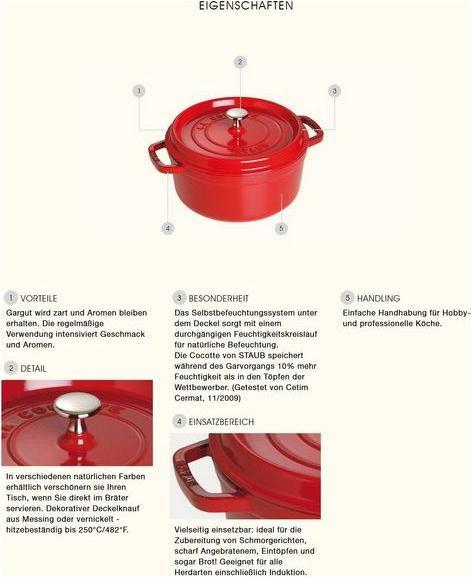 Actual product image Staub Cocotte (24 cm, Casserole + Stewpot, Cast iron)