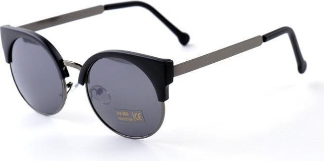Hermex Cat Eye Vintage Retro 80er Sonnenbrille UV400 - Schwarz Matt