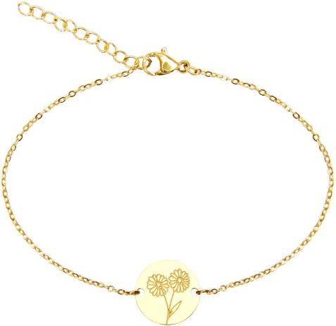 HCA Armband - "Your Flower" - Edelstahl vergoldet - Aster (Edelstahl)