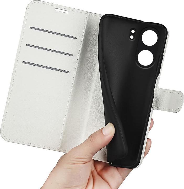 Actual product image Cover-Discount Xiaomi Poco C65 / Redmi 13C - Leather case white (Xiaomi Poco C65, Xiaomi Redmi 13C)
