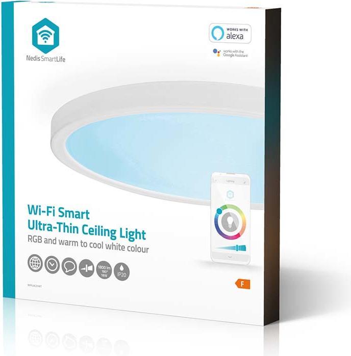 Actual product image Nedis SmartLife Ceiling Light | Round | 29 x 29 cm | Warm White to Cool White | Full Colour (RGB) | 1800 (1800 lm)