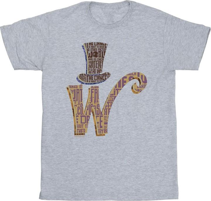 Willy Wonka & the Chocolate Factory W Logo Hat TShirt (L)