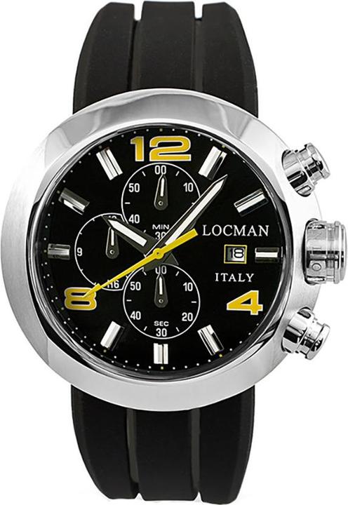 Locman Italy Herrenuhr Chronograph Change schwarz gelb Ref. 0420 (Chronograph, 46 mm)
