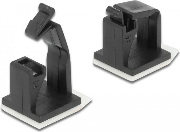 Produktbild Delock Kabelhalter mit Verschlussclip selbstklebend schwarz