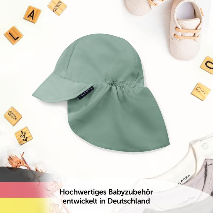 Immagine prodotto La Loona Berretti e cappelli per bambini LaLoona con protezione del collo UPF 80 - verde salvia - (50, 51)