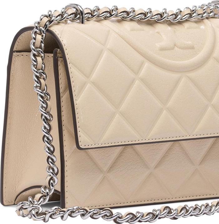 Actual product image Tory Burch fleming small leather crossbody bag color vanilla