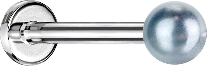 Star Piercing Micro Labret Innengewinde silber Perle hellblau (ohne Messing, Chirurgenstahl 316L, Acryl)