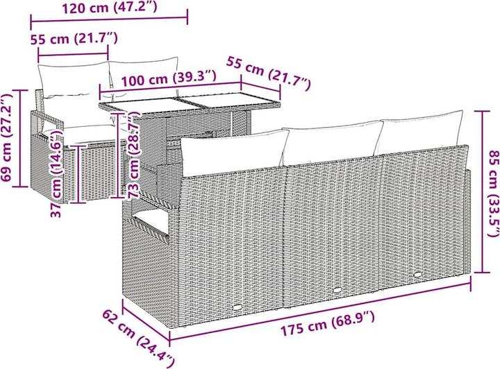 Produktbild VidaXL Garten Sofa Set