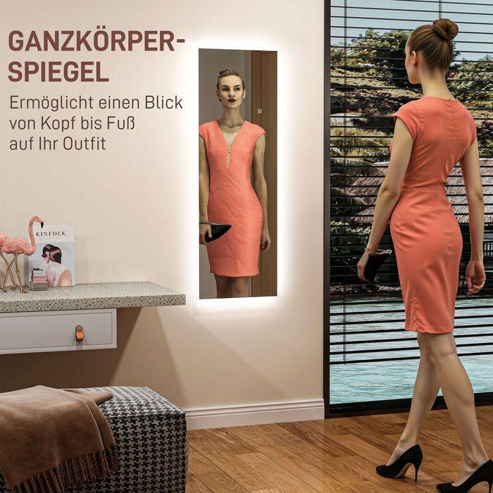 Produktbild Swisshandel24 Ganzkörperspiegel 40 x 120 cm Standspiegel mit LED Lichte, Wandspiegel