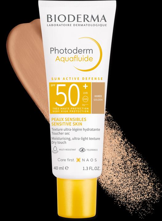 Actual product image Bioderma Photoderm Aquafluide SPF50+ doré (Sun cream face, SPF 50, 40 ml)