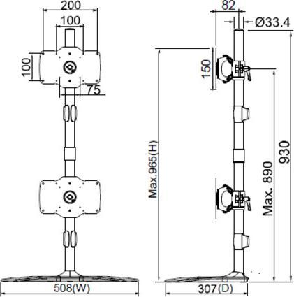 Produktbild Multibrackets Tischständer EX Kit (Tisch, 32")
