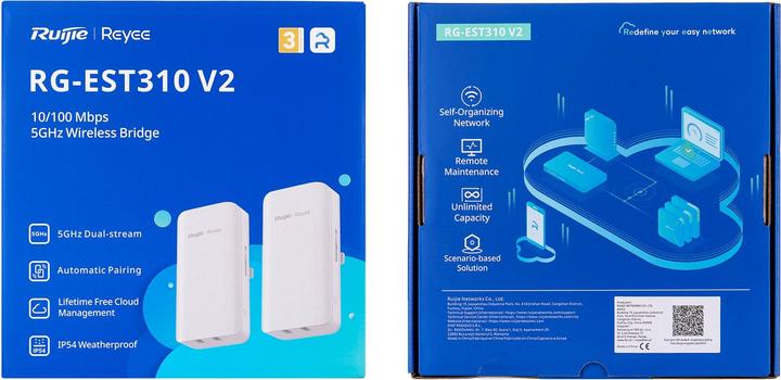 Image du produit Ruijie Reyee 2x Ip54 Outdoor Wireless Bridge 2km 10dbi 5ghz Wifi (867 Mbit/s)