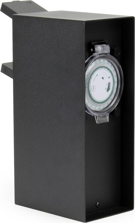 Produktbild Wiltec Gartensteckdose 2fach Zeitschaltuhr Aussensteckdose IP44 Stahl Timer Steckdose