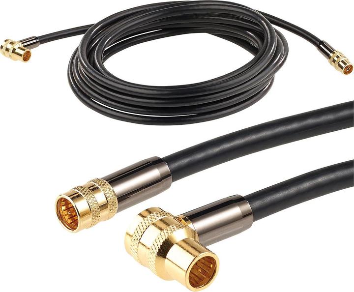 Image du produit Auvisio Câble d'antenne satellite HDTV avec fiche coudée F & blindage 4x (105 dB, Câble d'antenne)