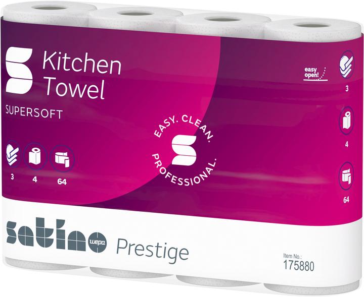 Produktbild Wepa Satino by Küchenrollen prestige 3-lagig, 4 Rollen (4 x)