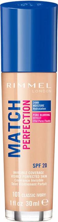 Actual product image Rimmel London Match Perfection SPF20 (101 Classic Ivory)
