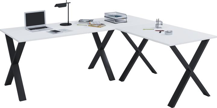 Produktbild VCM Büromöbel Eckschreibtisch Lona Tiefe 50 cm X Alu Schwarz (190 x 50 cm)