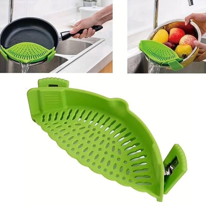 Produktbild ASMI Universelles, hitzebeständiges Clip-on-Silikon Abtropfsieb (Kunststoff)