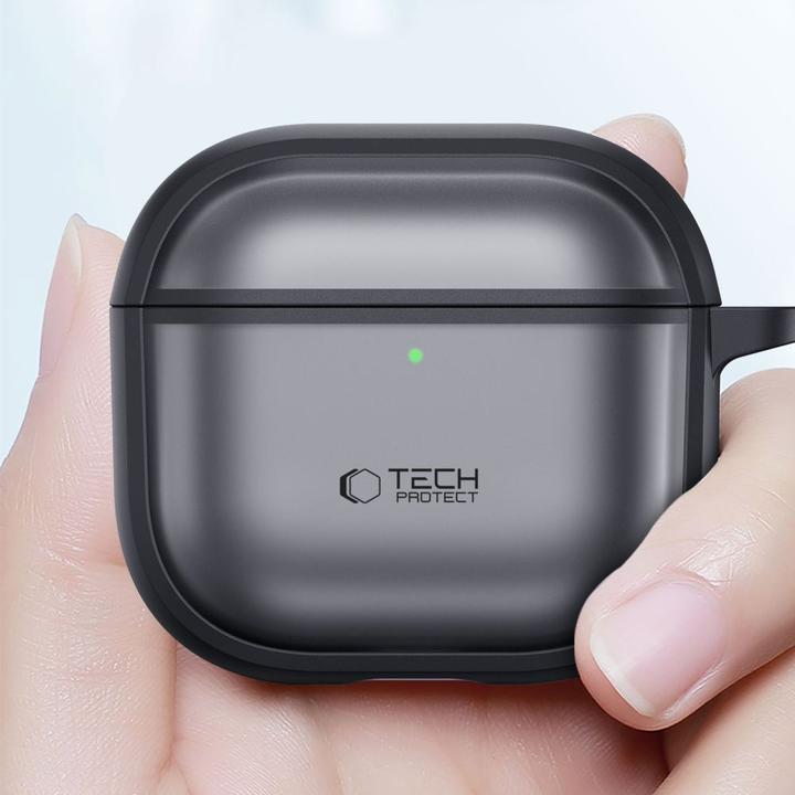 Produktbild Tech-Protect Slim Hook Case for AirPods 4 - Black (Kopfhörer Tasche)