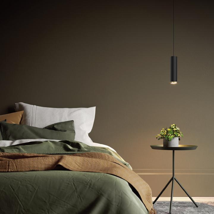 Actual product image Luxula LED pendant light, black/gold, 1-bulb (GU10)