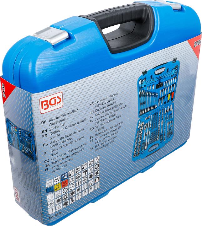 Produktbild BGS Steckschlüssel-Satz Wellenprofil Antrieb 6,3 mm (1/4") / 10 mm (3/8") / 12,5 mm (1/2") 218-tlg.