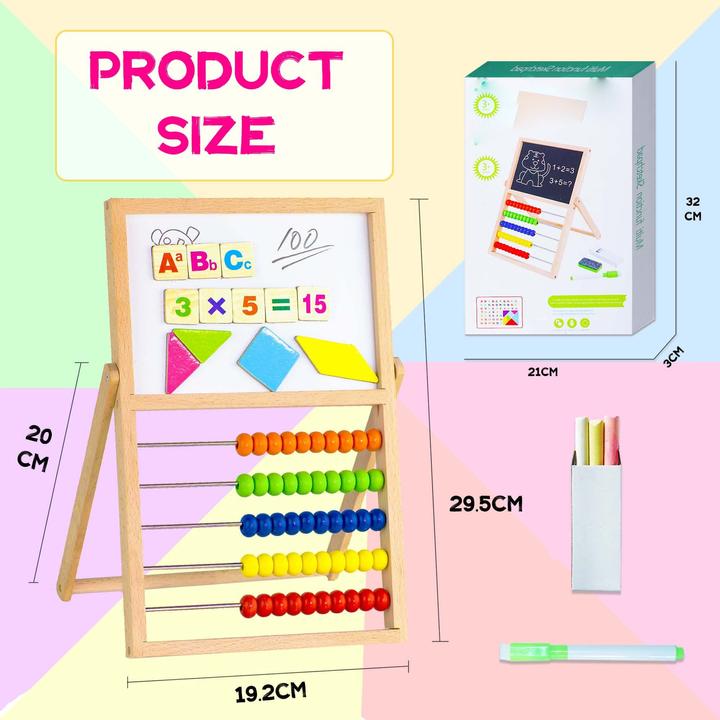 Produktbild Activity Board Grundschul-Rechenschieber Abakus, Abakus-Rechner Kinderabakus Zählrahmen mit Kreidetafel &