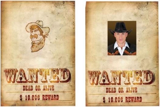 Actual product image Funny Wilder Westen Wanted Steckbrief