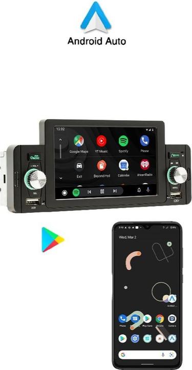 Immagine prodotto Werkstein Digitales Autoradio FM Transmitter, MP5, Bluetooth, CarPlay, Android Auto (Auto Android, MirrorLink, Apple Carplay)