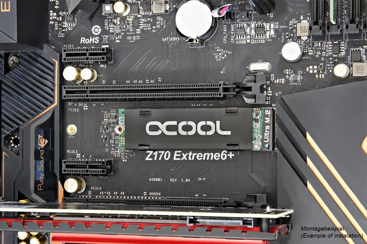 Actual product image Alphacool HDX - M.2 SSD M01 - 80mm - Black