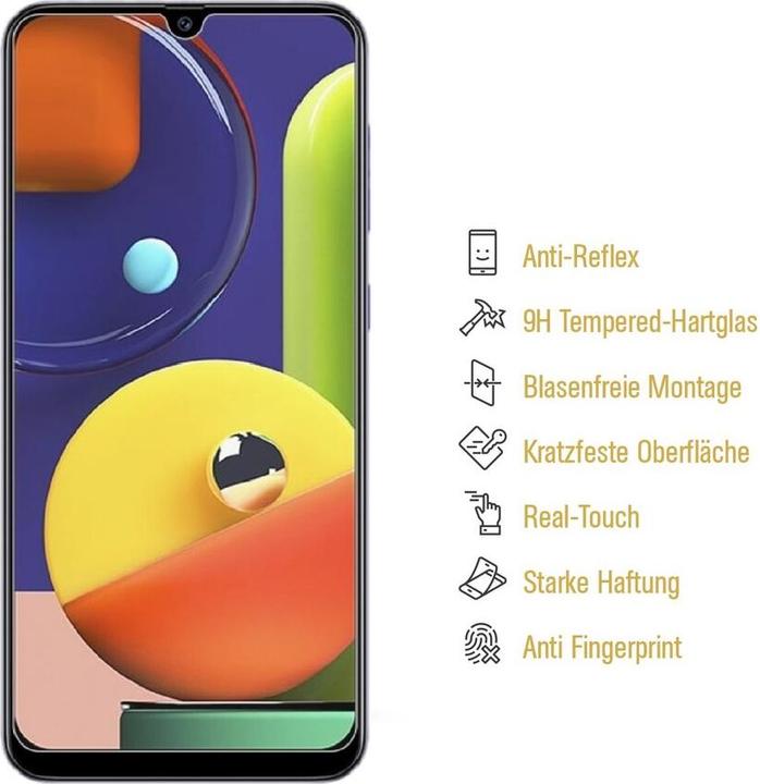 Actual product image Protectorking 3x Genuine Tempered 9H armoured glass matt anti-reflective (3 Piece, Samsung Galaxy A50s)