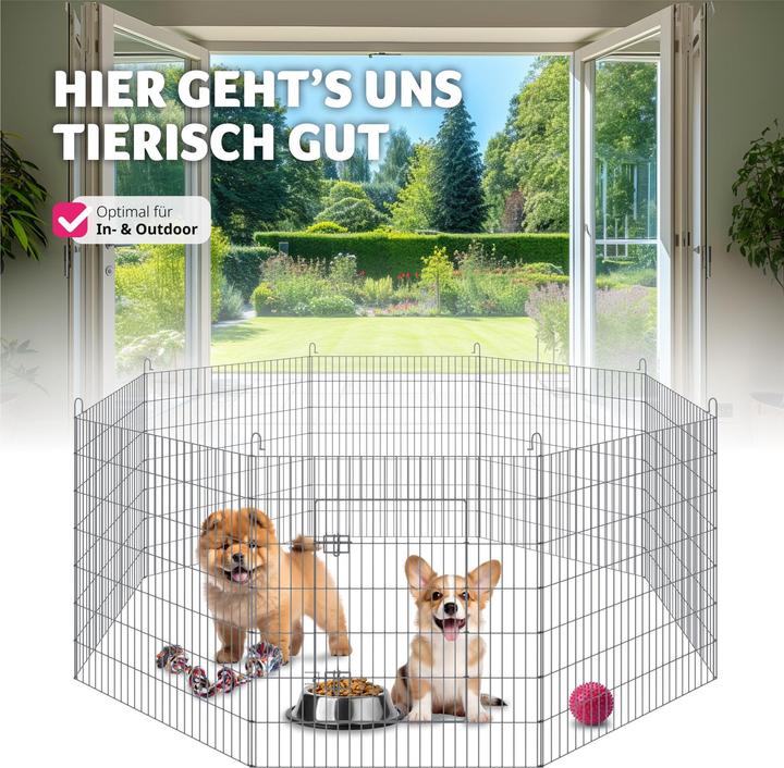 Produktbild tectake FreilaufgehegemitSicherheitsnetz,Stecksystem,Ø204cm