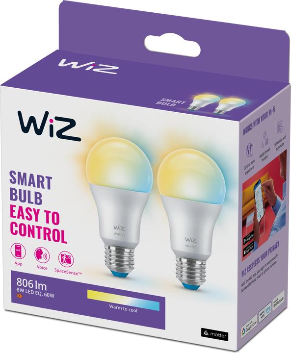 Immagine prodotto WiZ Tunable White (E27, 8 W, 806 lm, 2 x, F)