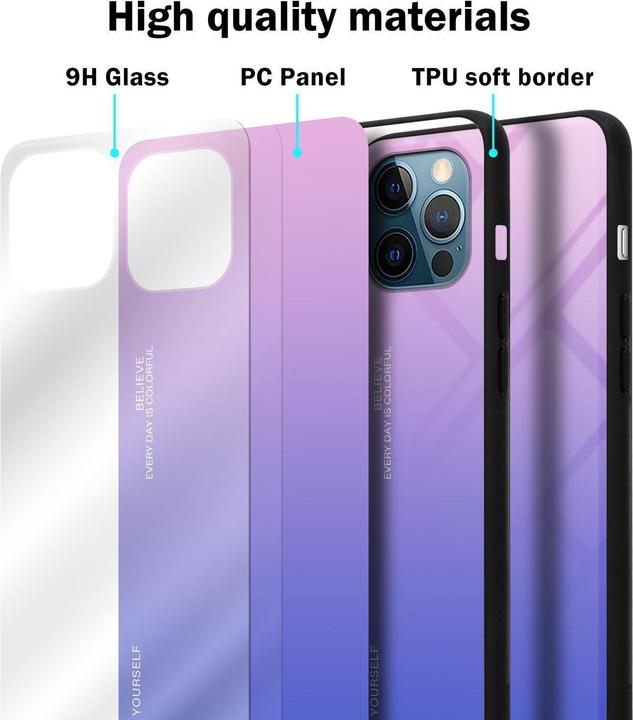 Productafbeelding Cadorabo TPU 2 Kleuren Glazen Hoesje (Apple iPhone 13 Pro Max)