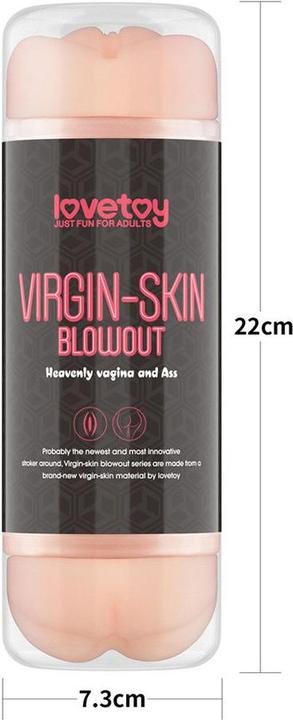 Actual product image Lovetoy Virgin-Skin Blowout Double Side Stroker - Vagina and Ass