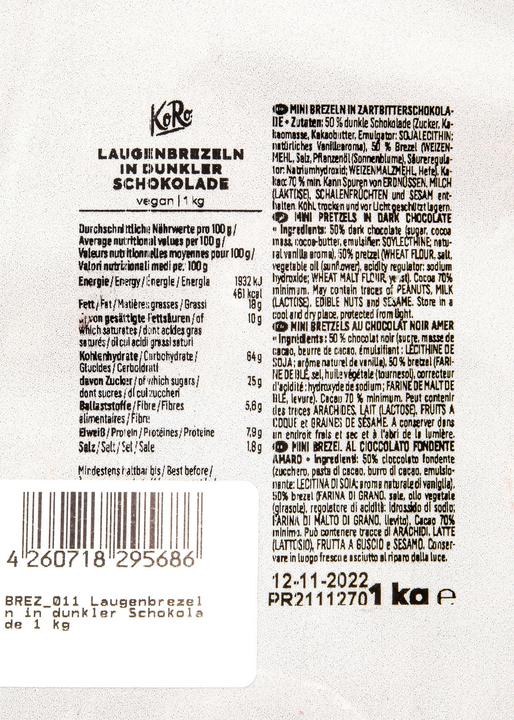 Produktbild KoRo Laugebrezeln in dunkler Schokolade (1 Stk., 1000 g)