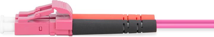Produktbild Digitus LWL Patchkabel LC zu LC Multimode 50/125 µm Duplex Länge 1m Klasse OM4 LSOH RAL 4003 (CAT7, 1 m)