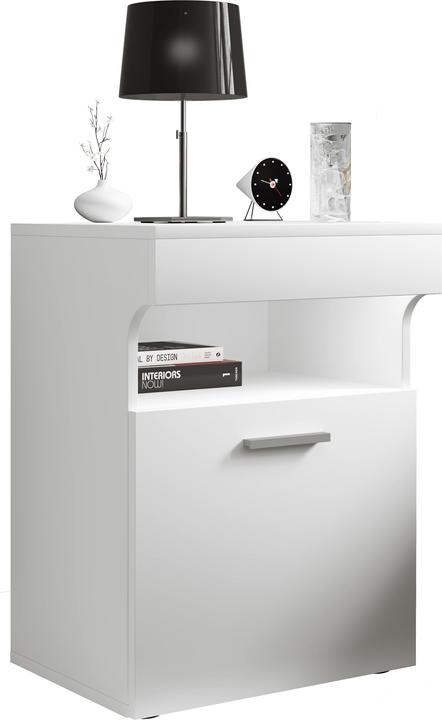 Actual product image VCM Nightstand Side Table Revolving Door Console Boxspring Bedside Table Slepal M (45 x 39 x 61 cm)