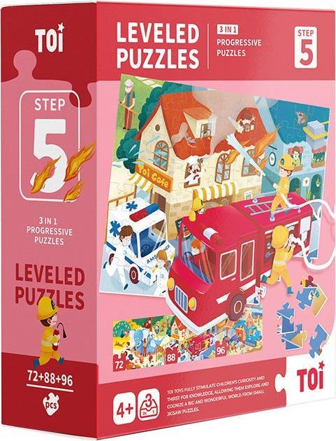 Actual product image Toi World Leveled puzzle 72/88/96 pcs. Large x3 designs Step 5 Lifeguards 5+ Years TPJJ224 in box wi (96 pieces)