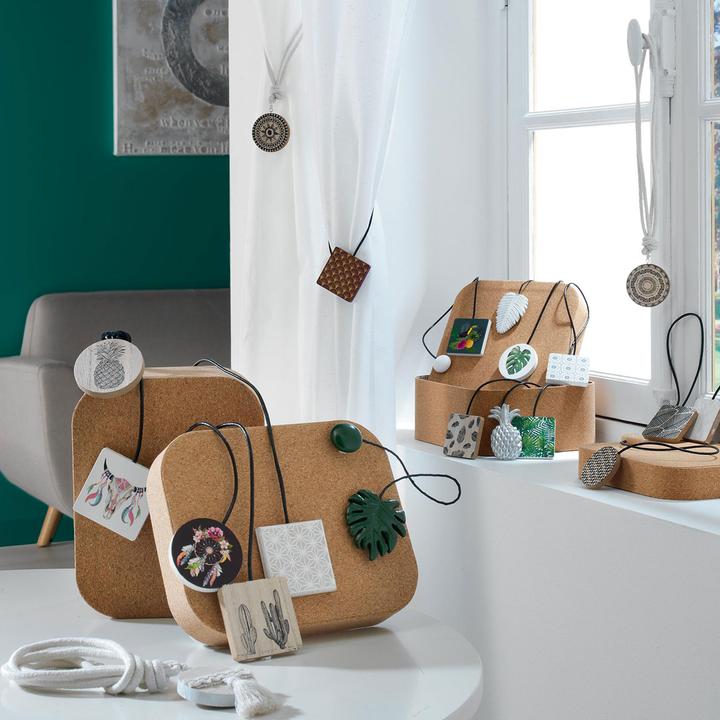 Image du produit Casativo Porte-rideau magnétique forme feuille, argenté