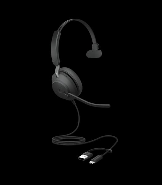 Actual product image GN Netcom JABRA Evolve2 40 SE MS Mono USB C/A (Cable, USB-A)