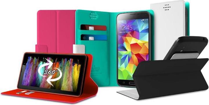 Image du produit Puro Uniwallet Bi-Color - Étui universel pivotant à 360 ° avec fentes pour cartes, dydis XXL (balta) (Universel)