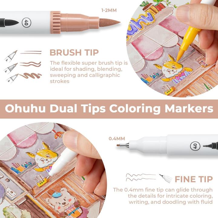 Actual product image Ohuhu Maui Pinselstifte (120 Stk.) WHI (Multicoloured, 120 x)